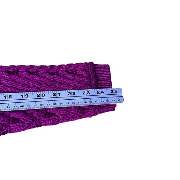 Aran Crafts Open Front Merino Wool Cardigan Sweater Women's XL Pink Pockets New - Picture 8 of 9